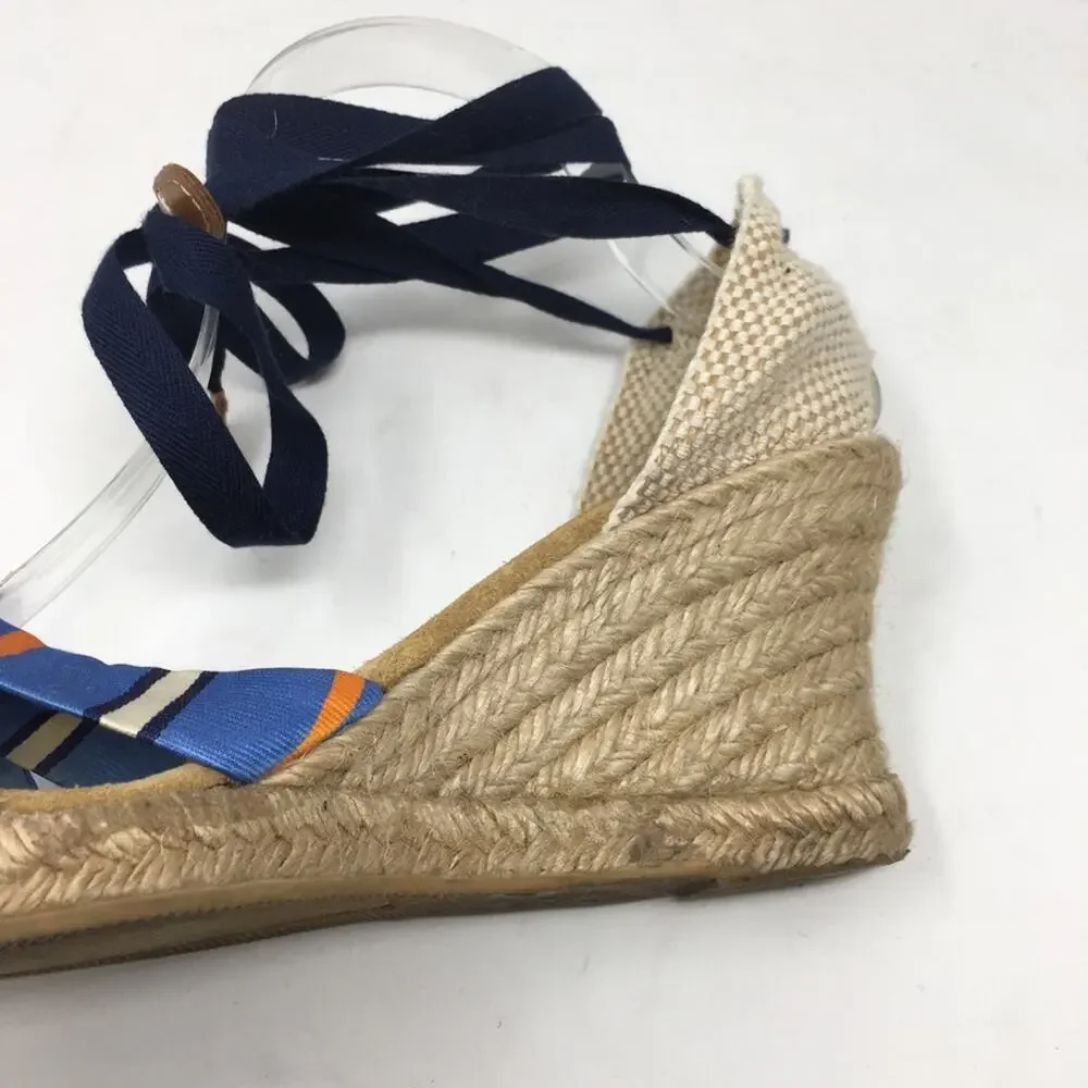 J Crew Blue Stripe Ankle Tie Woven 3